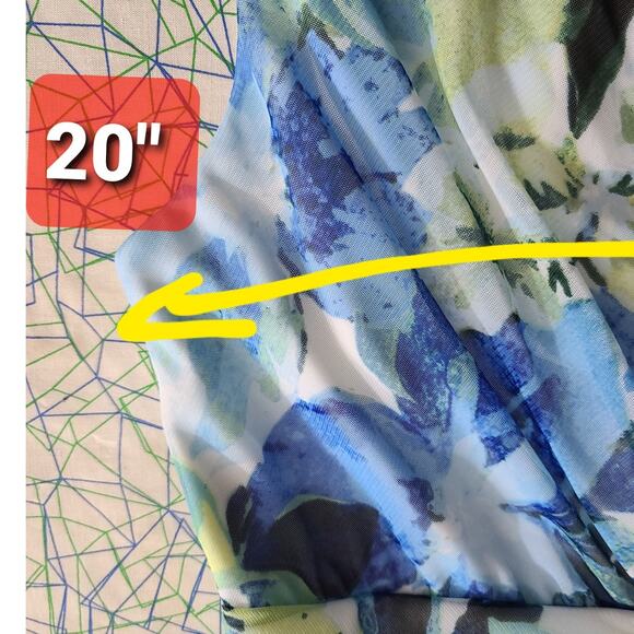 Connected floral blue , green dress sleeveless v neck sz 14W - Picture 7 of 10